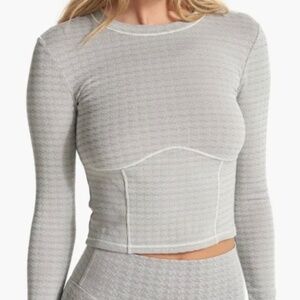 Vuori Long Sleeve Top - Houndstooth, M